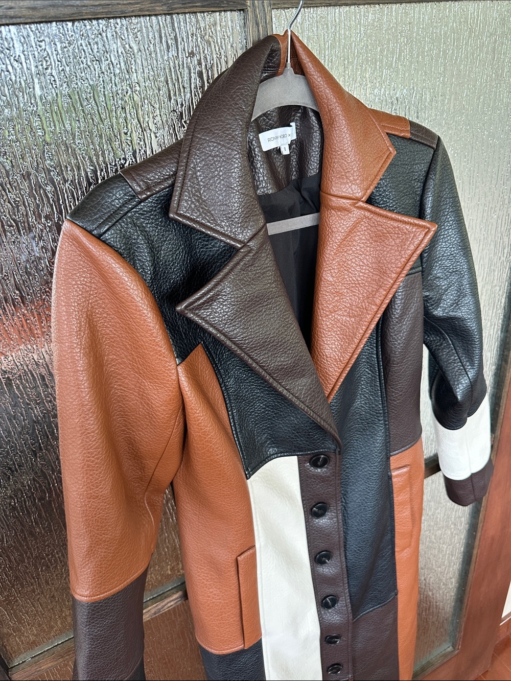 Ronny Kobo Carla Faux Leather Coat size 8 - Picture 14 of 17